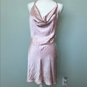 Elegant Pink Satin Slip Dress